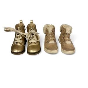Cat & Jack Gold and Tan Kids Boots Set